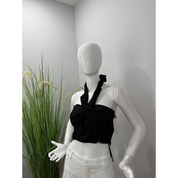 Commense Cotton & Line Crisscross Halter Tank Top black size XS‎ - Picture 4 of 6